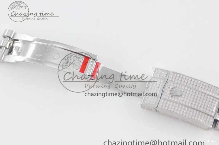 0224 Refined Datejust 41 SS Full Diamonds TWF 1:1 Best Edition Gray Roman Markers Dial on Jubilee Bracelet A 2389